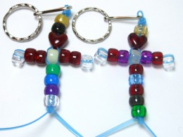 left) #4 Blood Heart Crayon STANDARD Salvation Cross    right) #12 Crimson Heart Christmas ART Salvation Cross